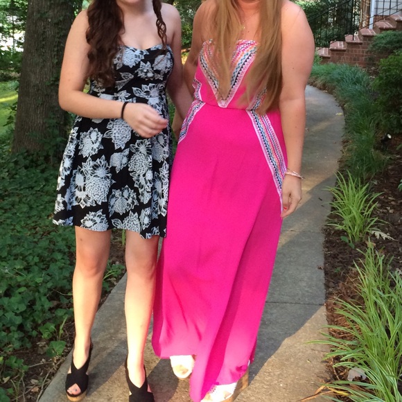 Pink Strapless Maxi Dress - Picture 2 of 3